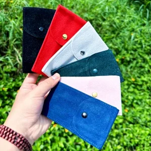 Promotional Small Wedding Leather Gift Jewelry Bag Custom logo Printed Leather Drawstring Pouch