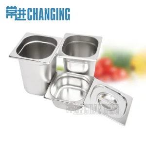 Changing Anti-Jamming Steam Pan 1/6 by 4-Inch Standard Weight Stainless Steel 1/6 Gn Pan