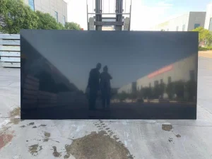 Horizon Quartz Stone Pure Black Quartz Stone Slab 1001 for Kitchen Countertops Solid Surfaces Floor Wall Decorations Building Materials