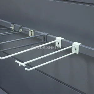 Supermarket & Convenience Store Display Hook with Square Tube Cross Beam Metal Shelf Organization