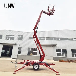 China 10m-24m Hydraulic Telescopic Cherry Picker Aerial Manlift Platform Trailer Towable Boom Lift for Tree Trimming