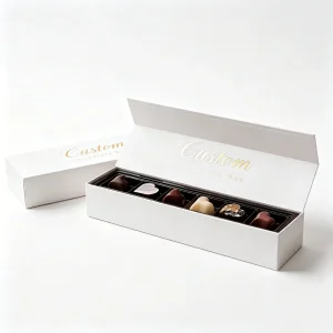 White Color Foil Stamp 6 Slot Magnetic Closure