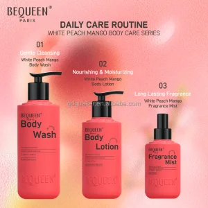 BEQUEEN Peach Mango Fragrance Body Wash And Lotion Set