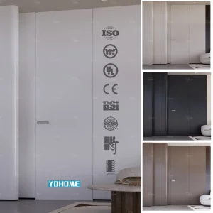 Foshan Yohome Custom ISO CE Certified Paint Color Flush Interior Hidden Wood Door