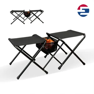 Modern Design Portable Wrought Iron Double Folding Garden Camping Chair Multifunctional Metal Furniture Outdoor Picnic Park