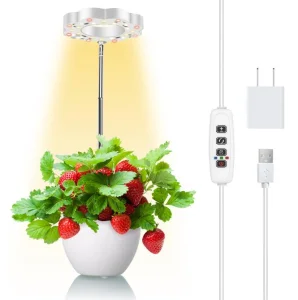 Brilliant-Dragon Small LED 5 Volts Grow Lights for Indoor Plants USB Powered Full Spectrum LED Ring Heads
