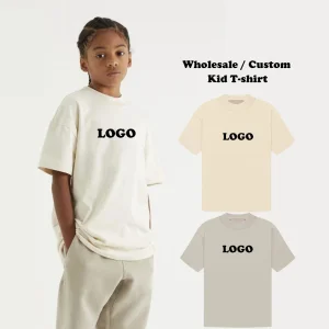 Camiseta gráfica personalizada al por mayor en blanco 100% de algodón para verano, niños, niñas, camiseta oversized para niños, ropa para niños