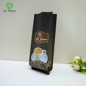 UV Waterproof Laminated Colorful Digital Printing Plastic Packaging Aluminum Foil Coffee Bean Food Grade Side Seal Gusseted Bag