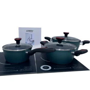 China Factory 10PCS Green Color Forged Aluminum Cookware Set with Bakelite Handle