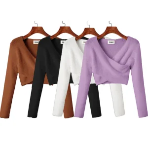 Custom OEM &amp; ODM Women Sweater Long Sleeve Knitwear Women Clothes Fluffy Knitted Sweater for Women Clothes