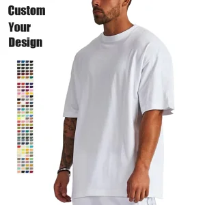 High Quality Blank Cotton StreetWear Tshirt Oversized Drop Shoulder T-shirt Custom Print Logo HeavyWeight White T Shirt For Men