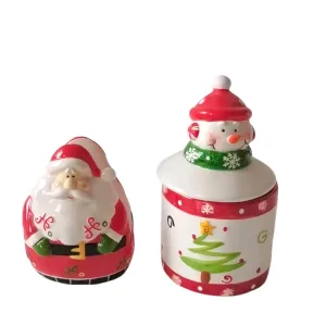 ODM Christmas - Themed Dolomite Set: Santa - Shaped Towel Rail & Snowman - Tree Sugar Jar Companies, Product