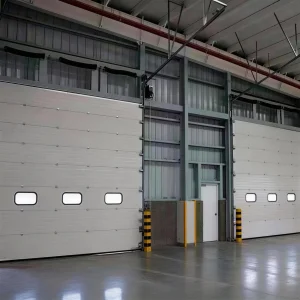 Premium Automatic Sectional Overhead Plexiglass Black Frame Frosted Full View Modern Door for Industrial Garage Lift Solutions