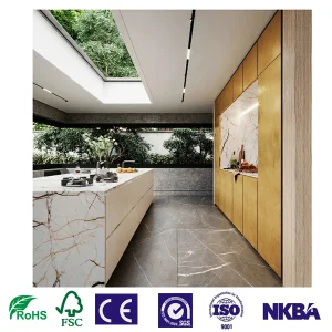 Modern Stylish Black Matte Finish Lacquer Wooden Kitchen Cabinet for Sale