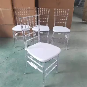 1000lbs Disassembled Stackable Wholesale Hotel Event Crystal Clear Transparent Plastic Acrylic Wedding Chiavari Chair