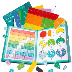 Wooden Magnetic Fraction Learning Math Toy