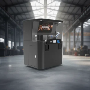 LE920A Robotic Arm Coffee Vending Machine with 2 Coffee Bean Hoppers 2 Canisters 20L Fresh Milk Keeper