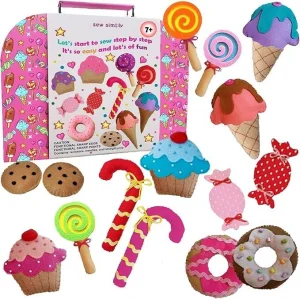 DIY Kit DIY Craft for Girls Pink Embroidered Sewing Kit Box