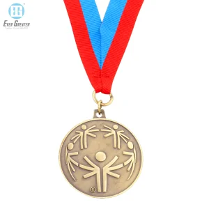 Factory Custom Metal Enamel Souvenir Award Medal with Ribbon