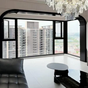 1. High-End Design American Black Security Aluminium Aluminum Sash Casement Window Vertical Glass Windows Double Hung Window for Balcony Installation