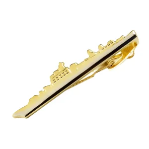 ODM New Arrivals Personality Gold Plated Ship Design Engrave Brass Tie Clips Factory Wholesale TL0020 Supplier, Companies