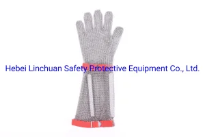 19cm 22cm Long Cuff Stainless Steel Metal Mesh Glove Stainless Steel Cut Resistant Ring Mesh Metal Safety Working Protective Glove for Work