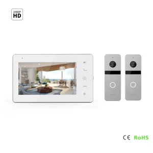 HD 7" IPS Screen Intercom Home Security Systems Remote Doorbell
