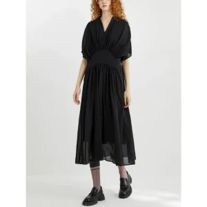Vestido Preto Básico Feminino de Algodão