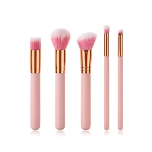 5PCS Hot Sale Pink Makeup Brushes Set Eyeshadow Powder Blush Eyelash Eyebrow Brush Set Women's Makeup Beauty Cosmetic
