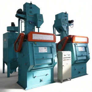 Q326 Tumble Shot/Sand Blast Machine for Small Parts Cleaning New Condition with Motor Engine Bearing for Manufacturing Plant