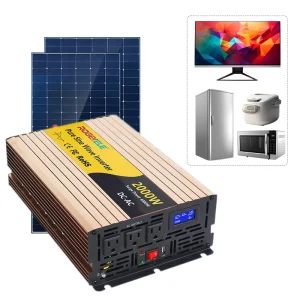 2000W/2kw 2000 واط 12V/24V/48V تيار مستمر إلى تيار متردد 110V/120V 220V/230V عاكس طاقة شمسية بتيار متردد نقي