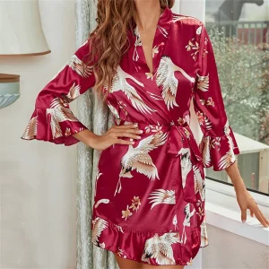 Pijamas de seda natural con estampado