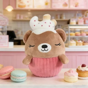 OEM Stuffed Animal Plush Toys Cute Pink Brown Bear Toys Super Soft PP Cotton Stress Relief Children's Gift for Party/Birthday