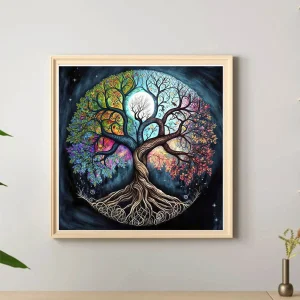Landscape Series Magical Tree of Life Premium Ambiance Hand Embroidery Art Deco Gift Set