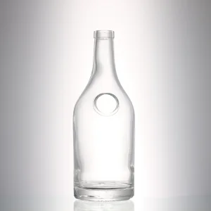 China 750 ml clear logo glass liquor bottle