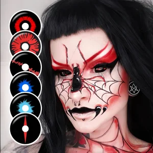 Free Shipping Pseyeche Sclera Lens 22mm Cosplay sharingan Contact Lenses Redlash Sclera Lenses sharingan Contact Lenses