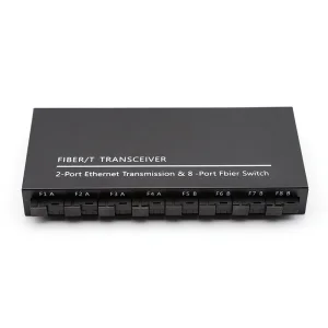 Gigabit Self-adaptive 10/100/1000M 8Fiber+2RJ45 Optical Fiber Ethernet Switch Media Converter SERATLINK RD-GE802 for FTTH 0~120