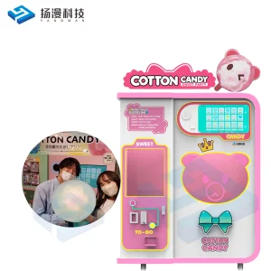 Fully Automatic Pink Fairy Commercial Cotton Candy Machine CE Floss Automatic Cotton Candy Vending Machine