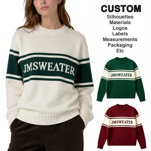 Custom OEM ODM Striped Cotton Golf Rugby Sweater
