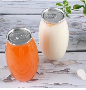 Custom Empty Pet Clear Plastic Cold Brew Beverage Bottle Disposable Drinking Water Juice Milk Caps Screen Printing