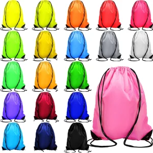 Wholesale Customized Promotional Cinch Bag Polyester Nylon Drawstring Shop Backpack with Custom Logos