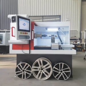 Gookii Heavy Duty Automatic Diamond Cutting Lathe Machine Alloy Wheel Repair Horizontal Wheel Rim Wheel Lathe