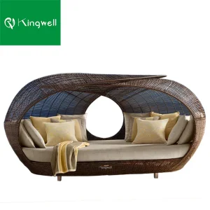Outdoor Aluminum Daybed Canopy Rattan Pool