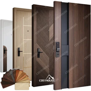 American Standard Black Walnut Solid Wood Exterior Doors External Wooden Pivot Main Door for House Modern Front Entry Doors