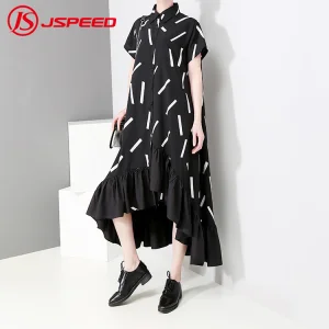 O verão às riscas pretas vestir a camisa vestidos casuais
