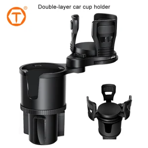 Long Expandable Lock Button Switch Car Coffee Cup Holder for Multiple Beverages