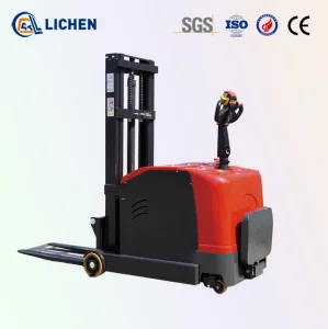 LC Factory Price 1000 2000kg Stand-up Pallet Stacker with 48V Battery Fully Electric 1/2 Ton Reach Truck Stacker