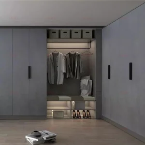 China Factory Bedroom Marble Sintered Stone Slab Wardrobe Cabinet Door