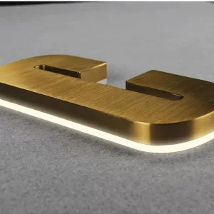Custom Stainless Steel Back-lit Channel Letters Modern Illuminated Signage Solution Factory, Factories