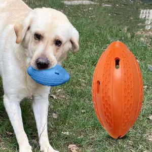 Durable Bite-Resistant Rubber Playing Puppy Chew Ball Safety Funny Football Dog Toy